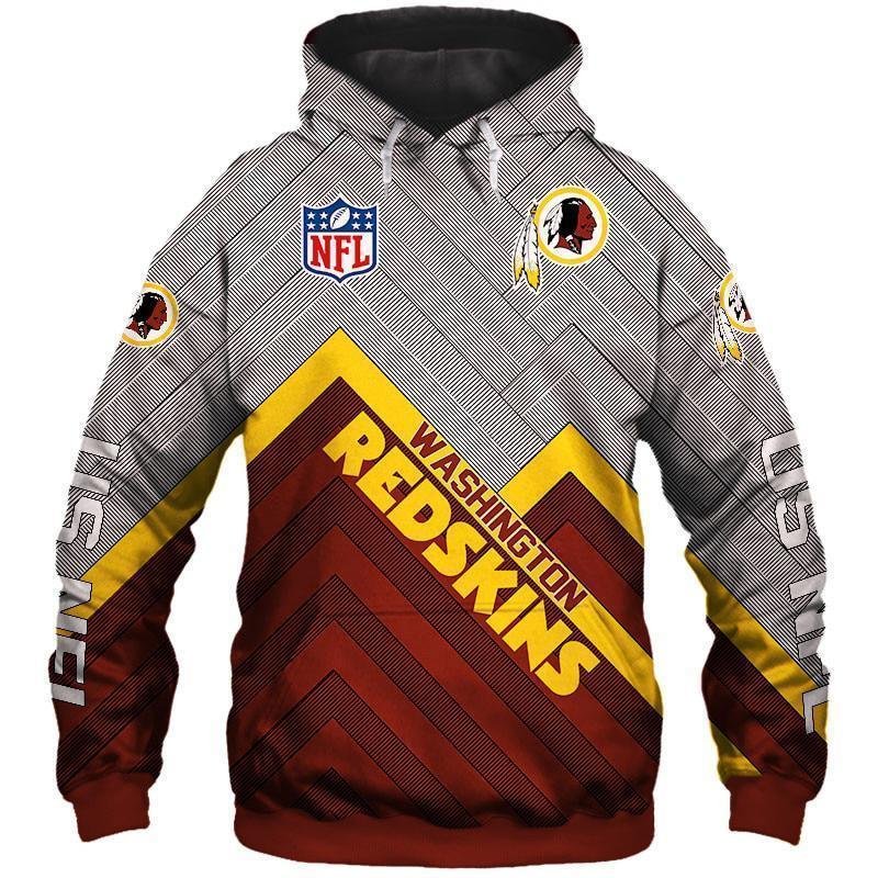 NFL Washington Redskins Specialized Design With Flag Mix Harley Davidson 3D  Hoodie - Limotees